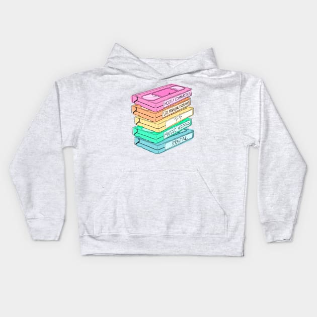 My VHS Recordings - Rainbow Kids Hoodie by jzanderk